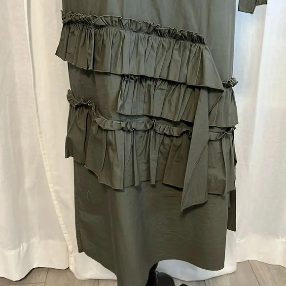 Cotton Dress Frill Detail Made In Italy, Size M - Picture 2 of 9